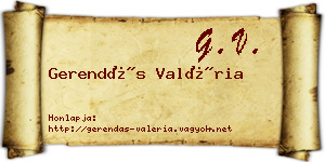 Gerendás Valéria névjegykártya
